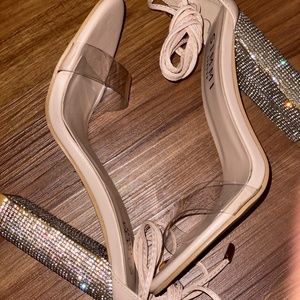 NEW Nude Single Strap Heels 6
